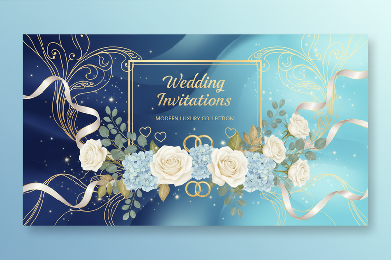 Elegant and fully editable wedding invitation template.