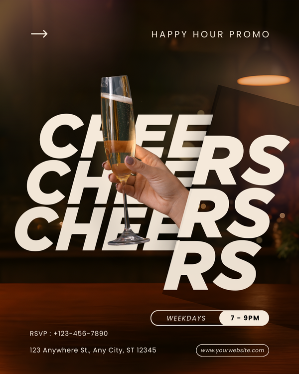 Happy Hour Cheers Social Media Design