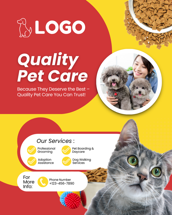 Pet Care Services Flyer – Editable Digital Design