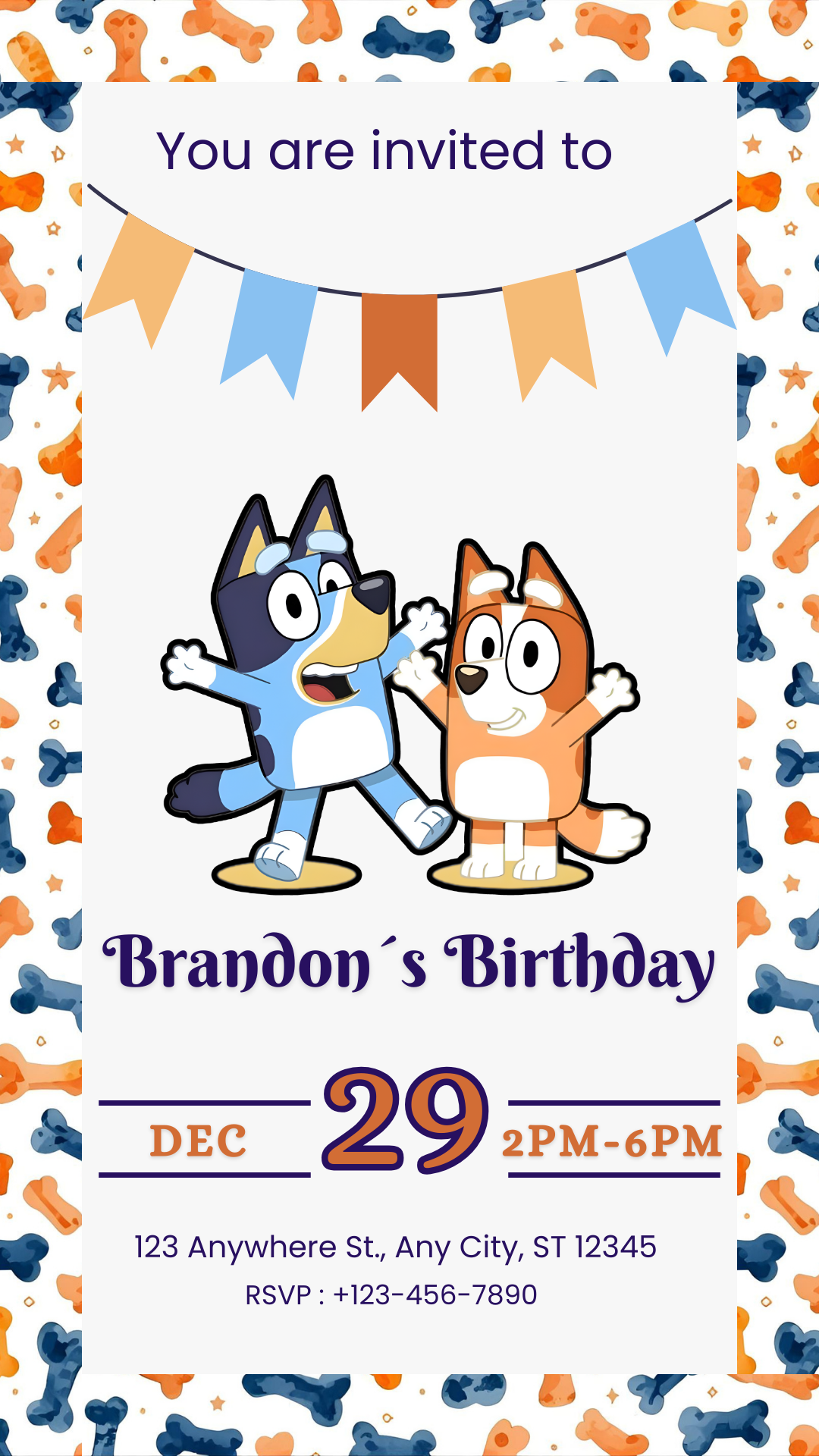 Bluey Birthday Invitation – Dog Party Design