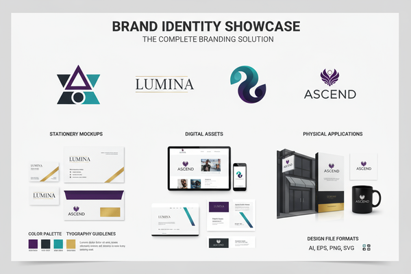 Professional custom logo design with multiple concepts, full brand files, and revisions. Perfect for businesses and startups.