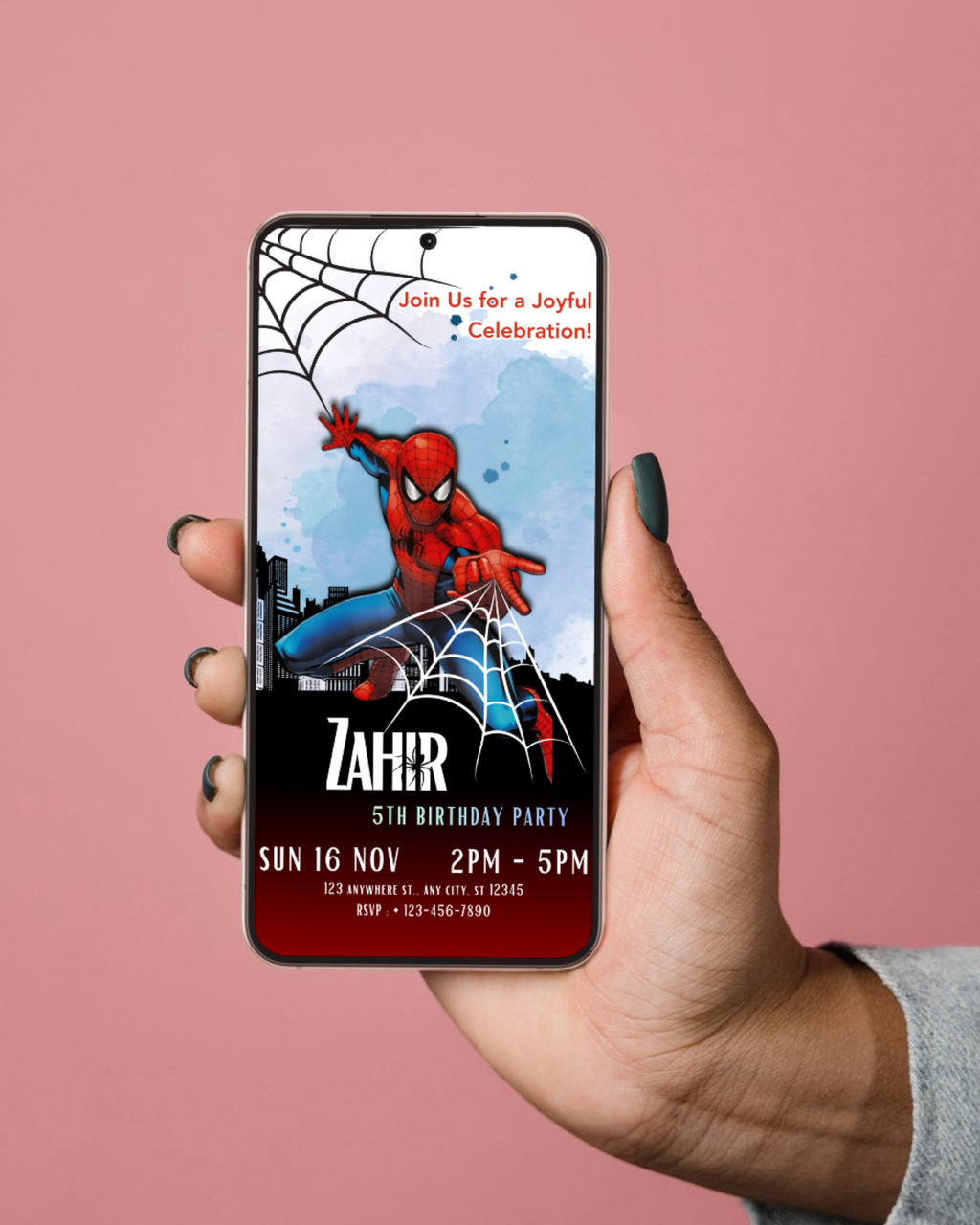 Spiderman Birthday Invitation – Editable Digital Design
