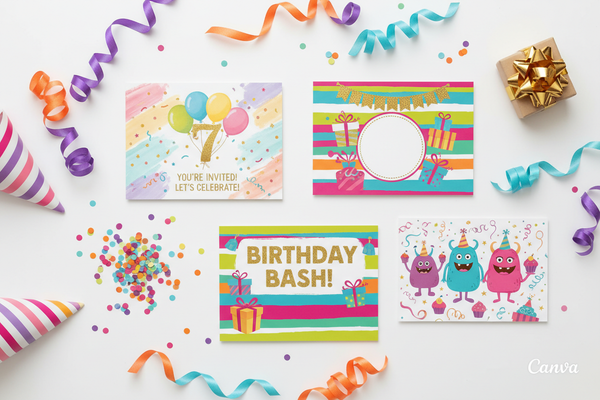 Vibrant Birthday Invitation Template Mockup